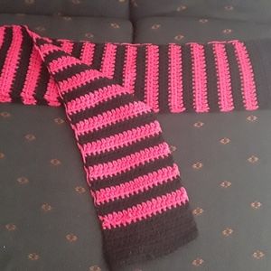 NWOT handmade pink & black scarf